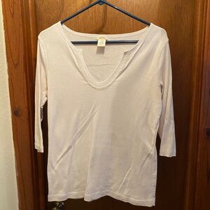 EUC Maurices 3/4 sleeved beaded v-neck shirt, size L